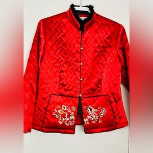 Aixuer Collection Japanese Red Jacket with Embroidery, Dragon